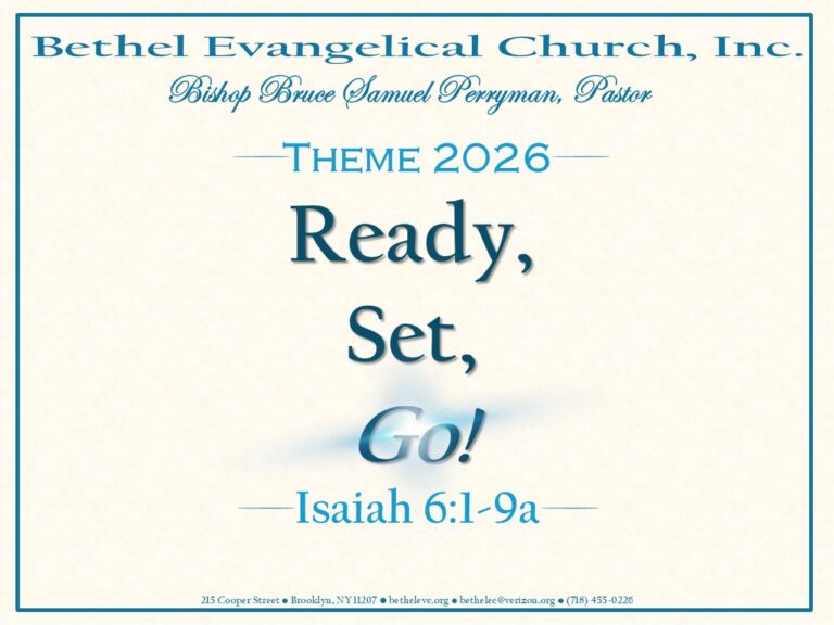 Theme for 2026 year: Ready, Set, Go! Isaiah 6:1-9a